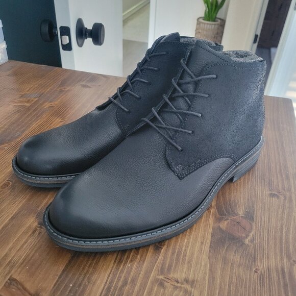 Ecco Kenton Men's Black Low Cut Dress Boots- Size NEW